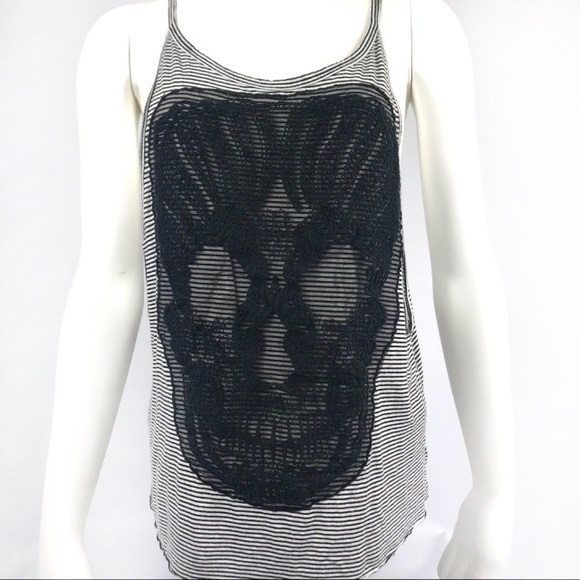 Emma and Sam striped tank with lace skull - S - Picture 2 of 8